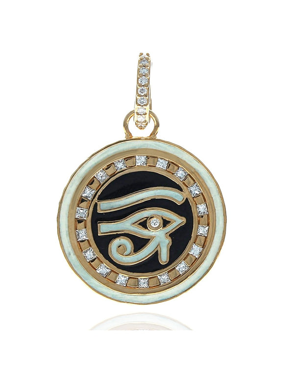 Buddha Mama Diamond and Enamel Evil Eye Pendant