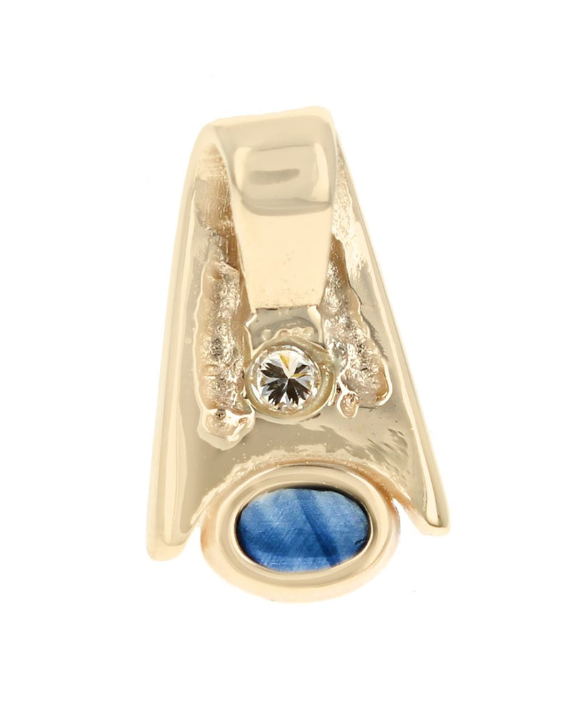 Blue Sapphire and Diamond Tapered Pendant