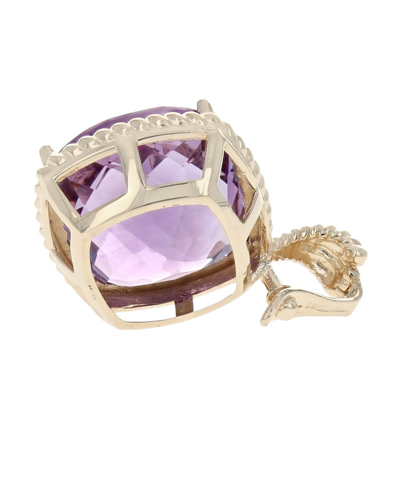 Amethyst Cushion Enhancer Pendant in Gold