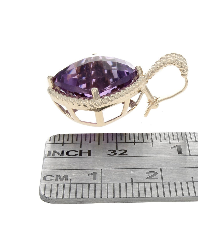 Amethyst Cushion Enhancer Pendant in Gold