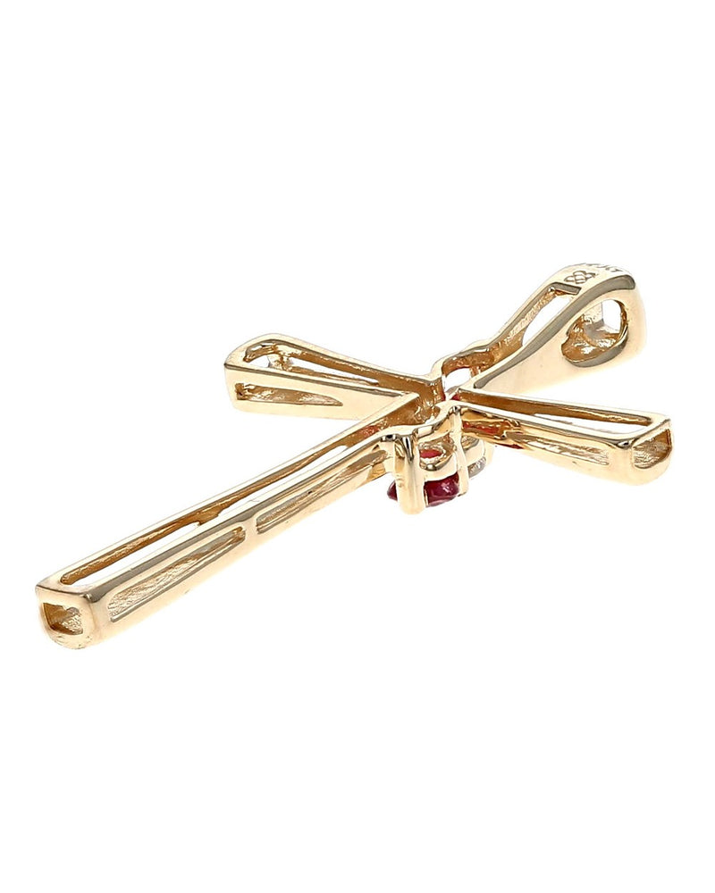 Ruby and Diamond Cross Pendant