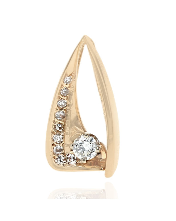 Diamond Open Cut Triangle Pendant in Yellow Gold