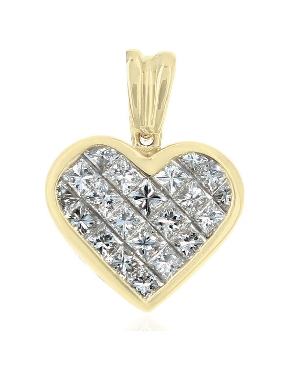 Invisible Set Princess Diamond Heart Pendant