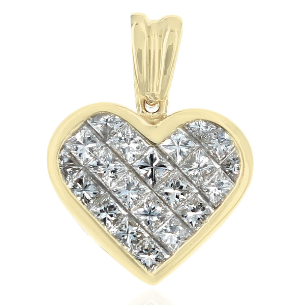 Invisible Set Princess Diamond Heart Pendant