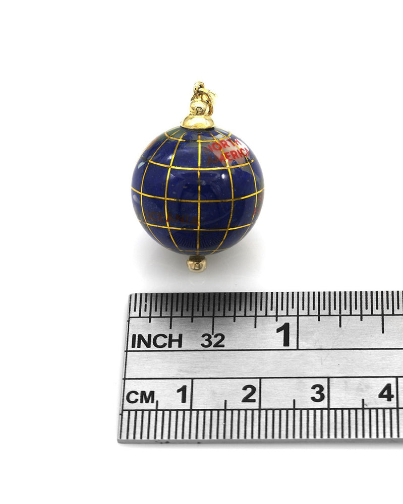 Multi Gem Globe Pendant in Yellow Gold