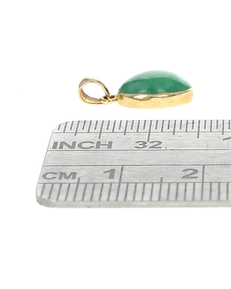 Jadeite Jade Drop Pendant in Yellow Gold