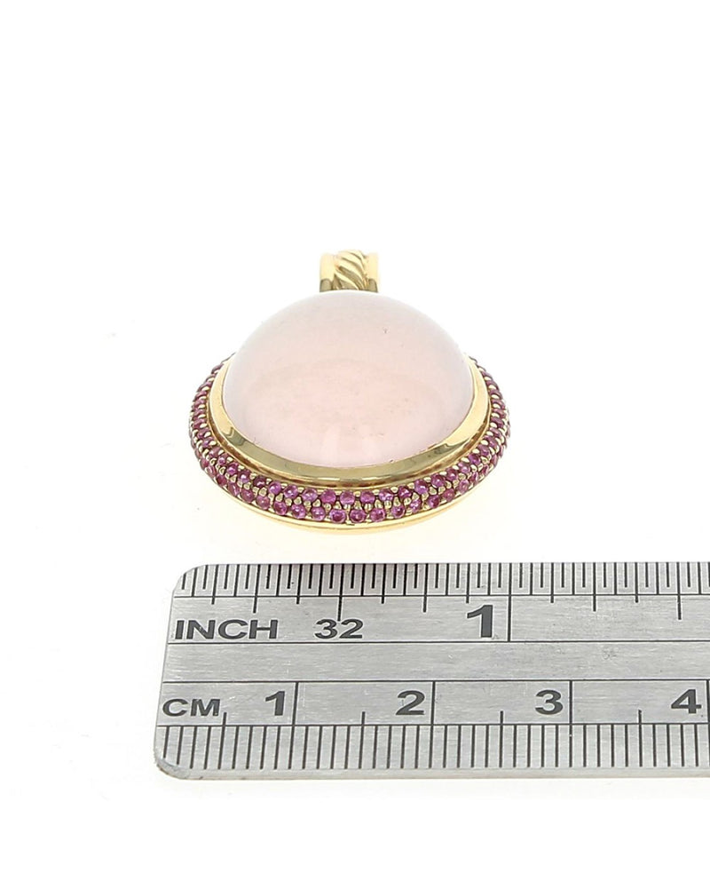 David Yurman Rose Quartz and Pink Sapphire Enhancer Pendant