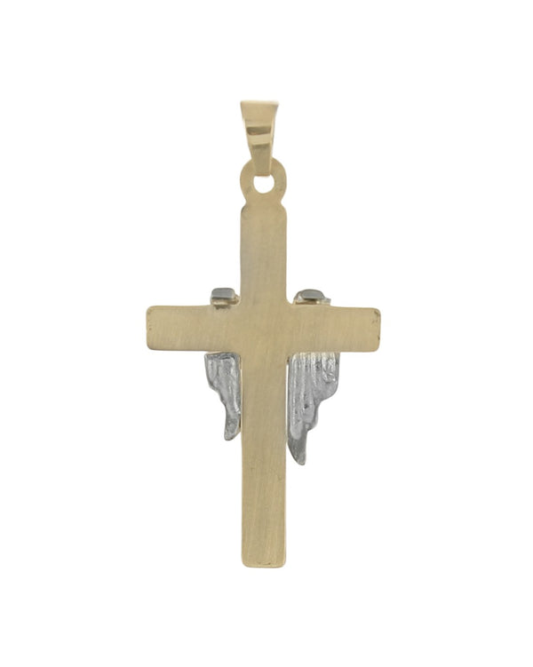 2 Tone Draped Cross Pendant