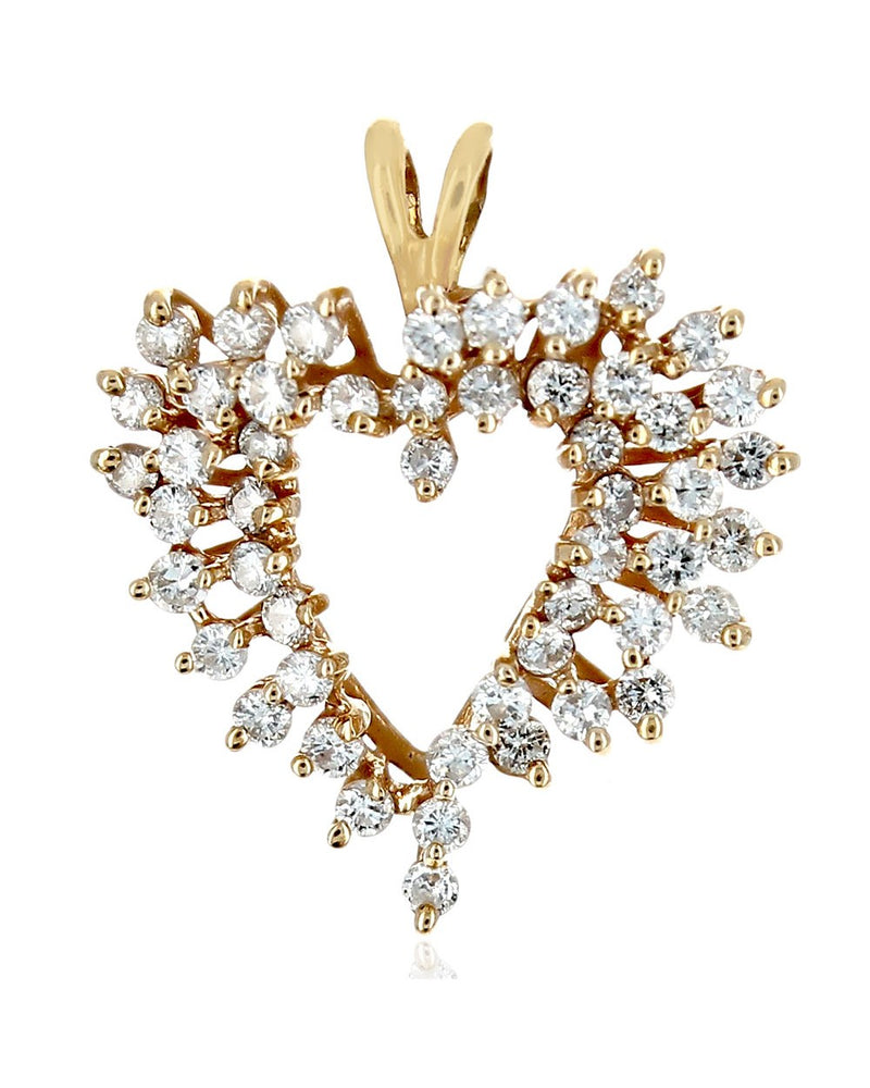 Diamond Cluster Open Heart Pendant