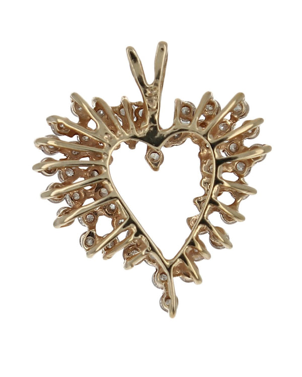 Diamond Cluster Open Heart Pendant