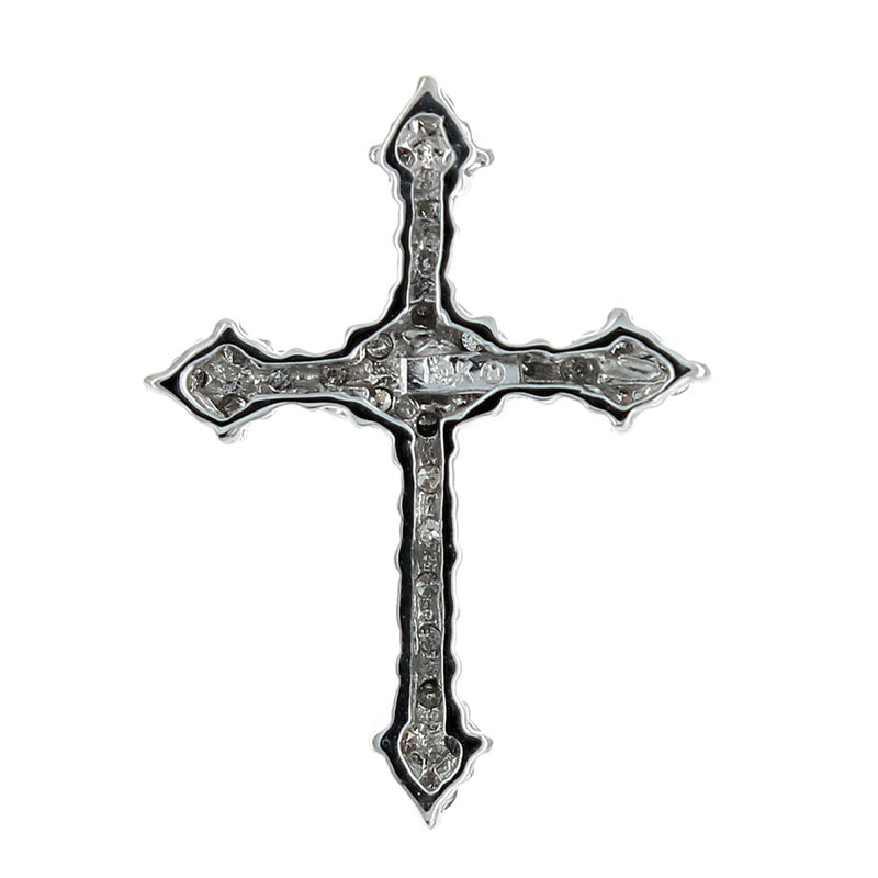 10K White Gold Diamond Cross Pendant