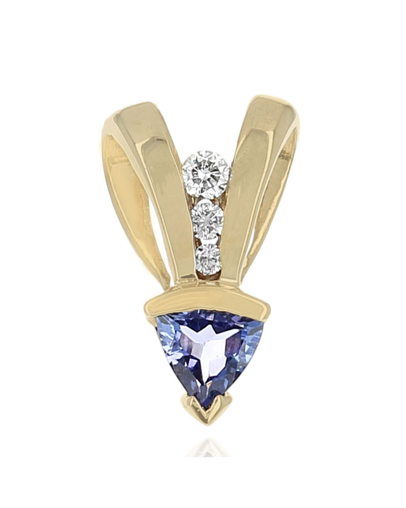 Tanzanite and Diamond Pendant in Yellow Gold