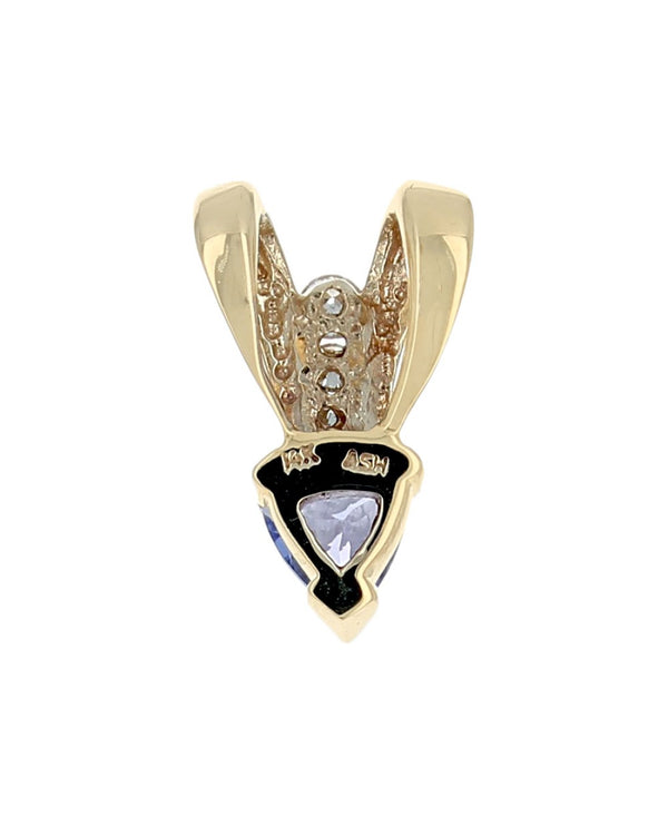 Tanzanite and Diamond Pendant in Yellow Gold