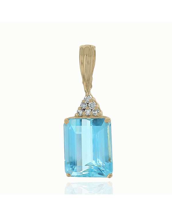 20.00CT Aquamarine and Diamond Accent Enhancer Pendant