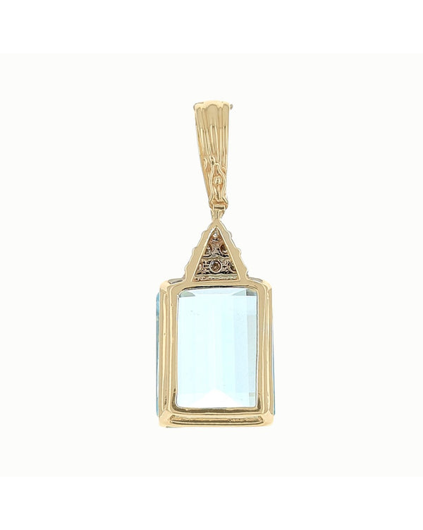 20.00CT Aquamarine and Diamond Accent Enhancer Pendant