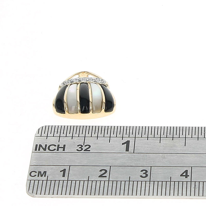 Black Onyx, Mother of Pearl and Diamond Purse Charm
