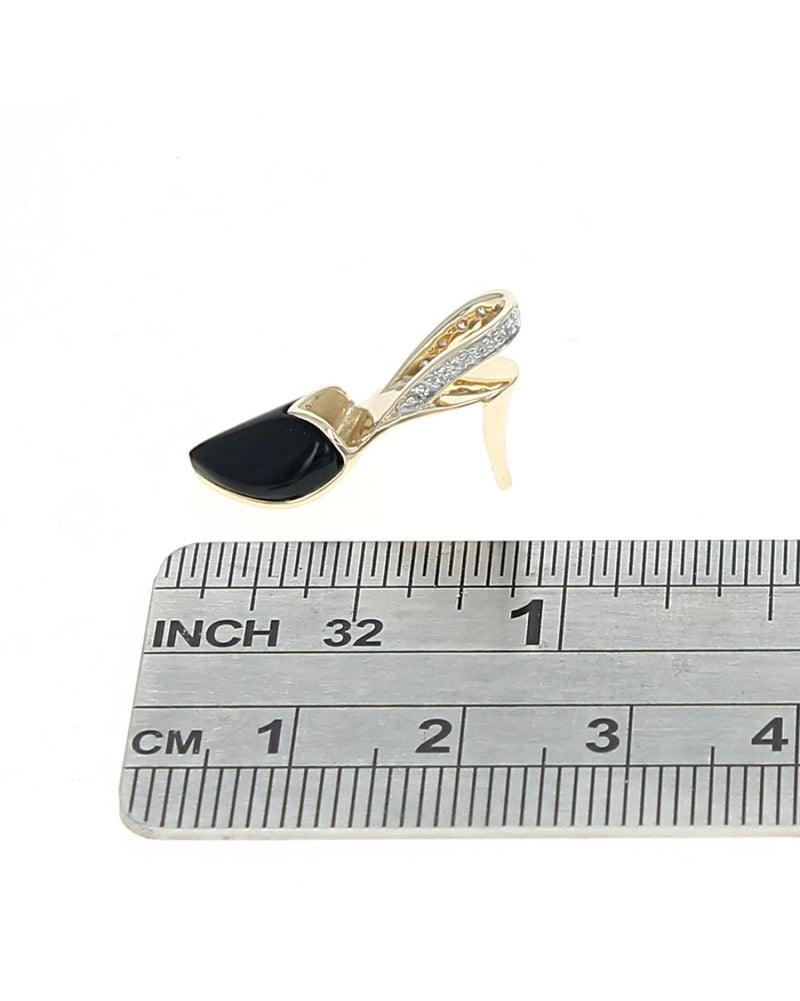 Black Onyx and Diamond Sling Back Heel Charm