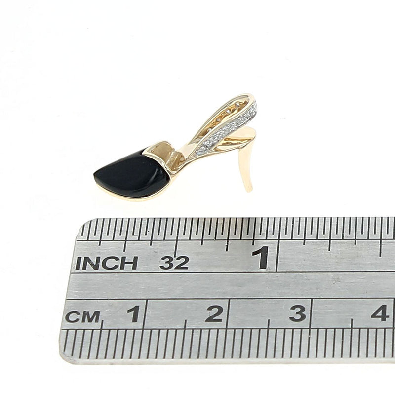 Black Onyx and Diamond Sling Back Heel Charm