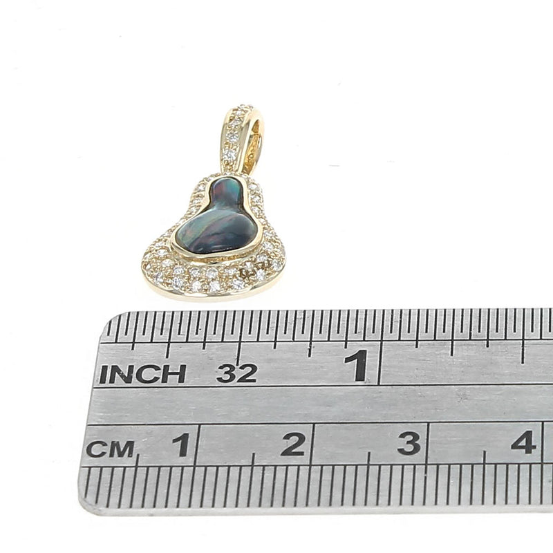 Australian Black Opal and Diamond Halo Pendant in Yellow Gold
