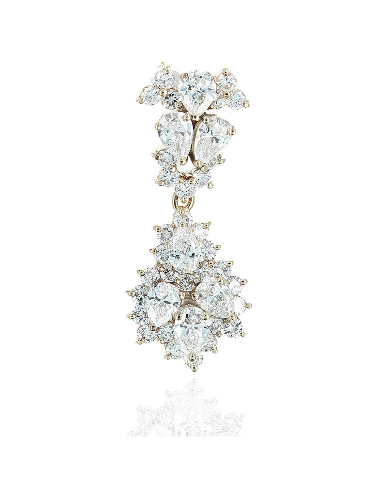 Mixed Cut Diamond Cluster Drop Pendant