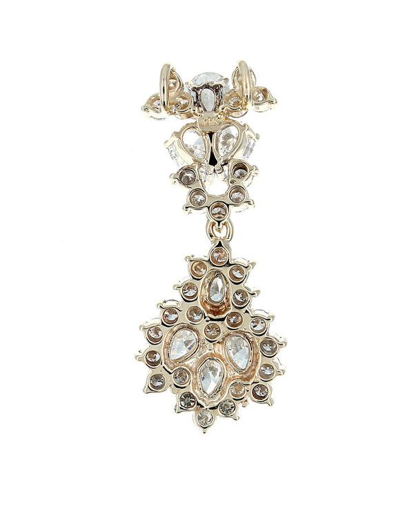 Mixed Cut Diamond Cluster Drop Pendant