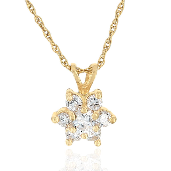 Diamond Cluster Miniature Drop Pendant