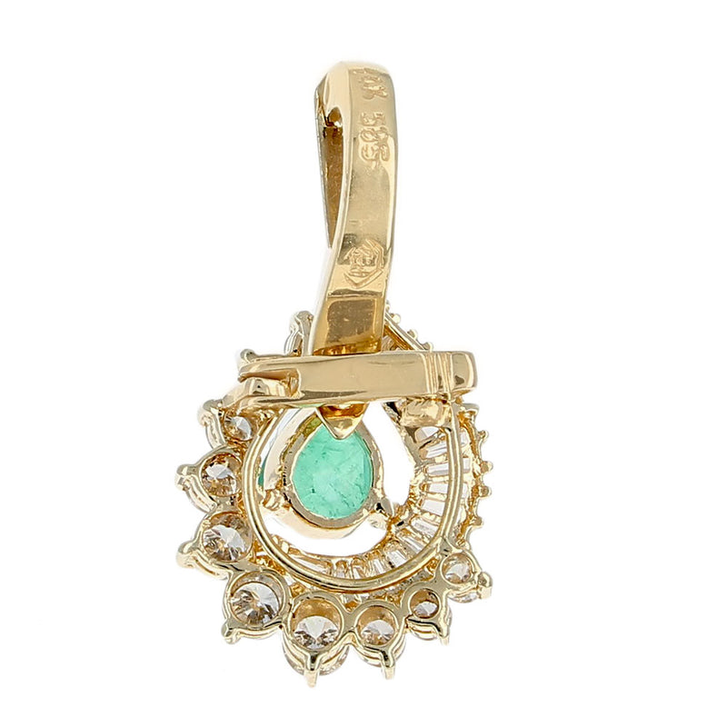 Pear Cut Emerald and Diamond Enhancer Pendant