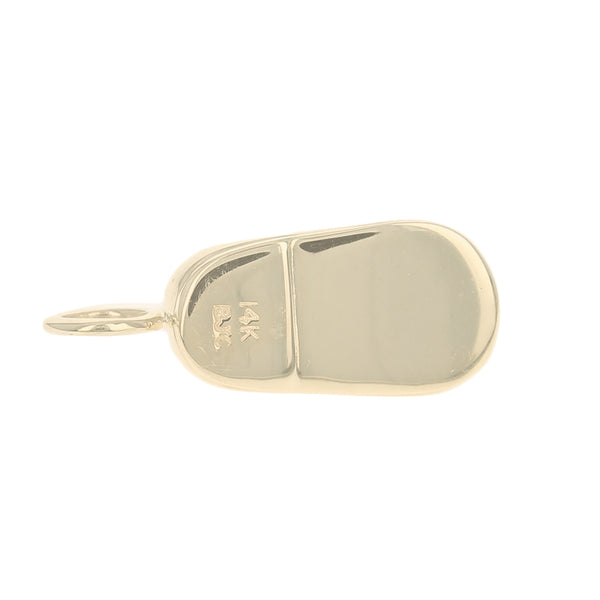 Diamond Flower Baby Shoe Pendant in Yellow Gold