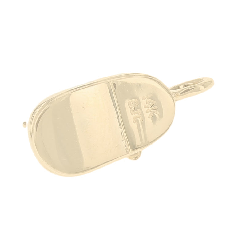 Diamond Flower Baby Shoe Pendant in Yellow Gold