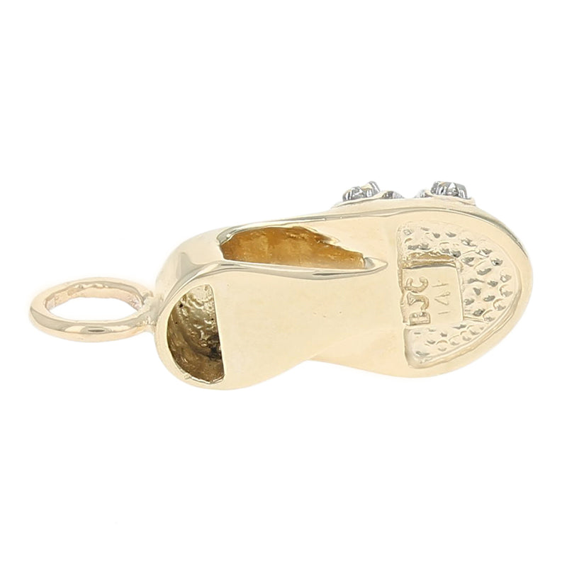 Diamond Sandal Pendant in White and Yellow Gold