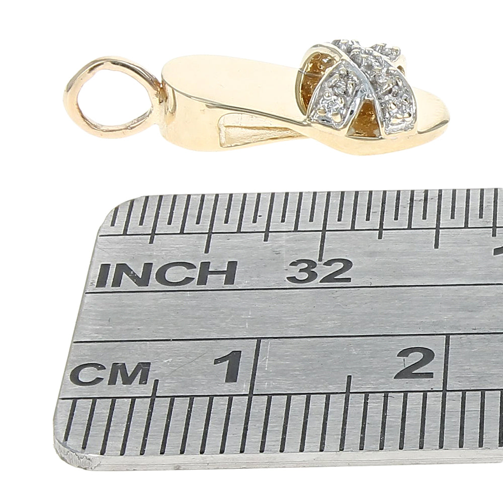 Diamond Sandal Pendant in White and Yellow Gold
