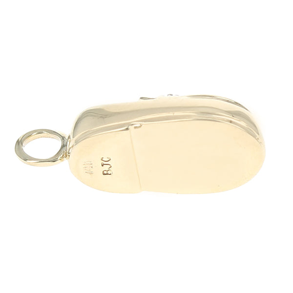 Diamond Loafer Pendant in Yellow Gold