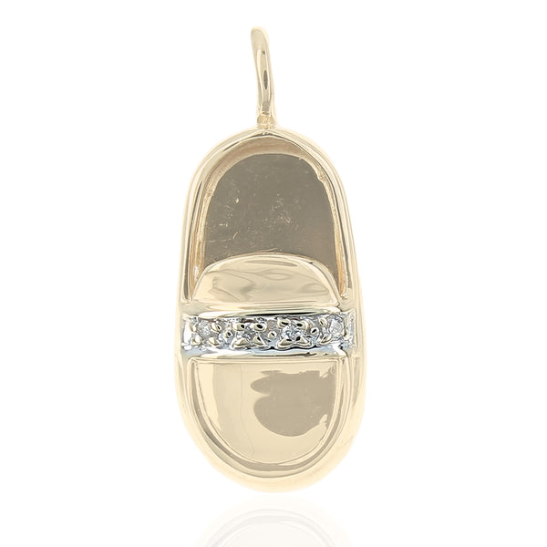 Diamond Loafer Pendant in Yellow Gold