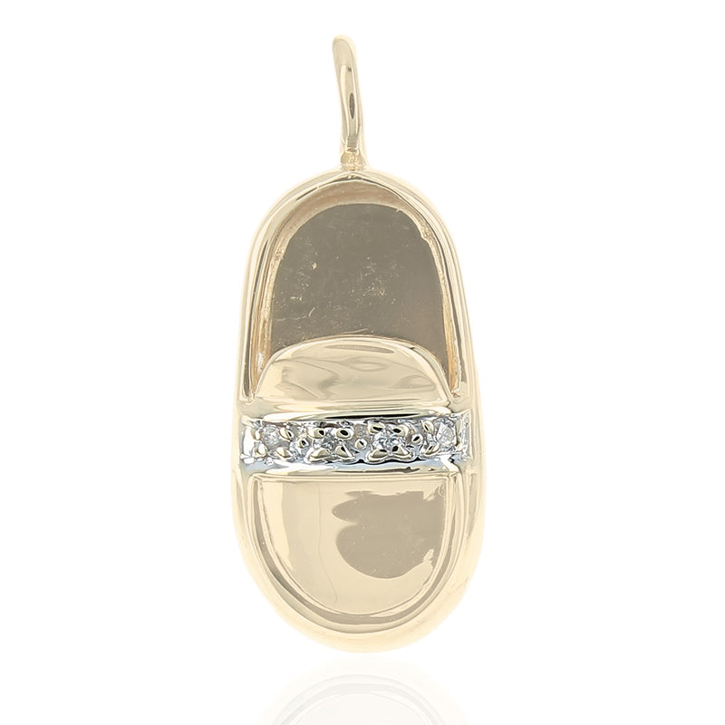 Diamond Loafer Pendant in Yellow Gold