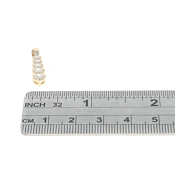 Five Stone Diamond Graduated Drop Pendant in Yellow Gold