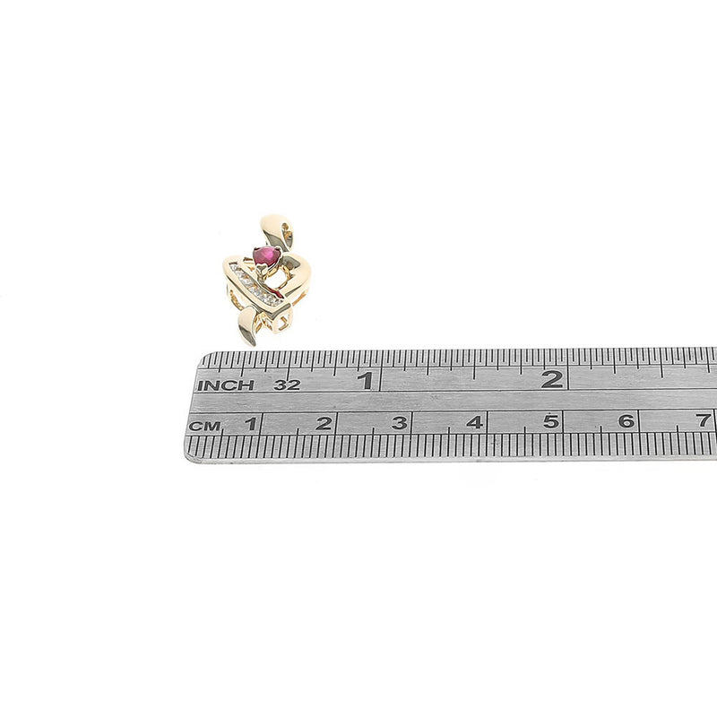 Ruby and Diamond Crossover Heart Pendant