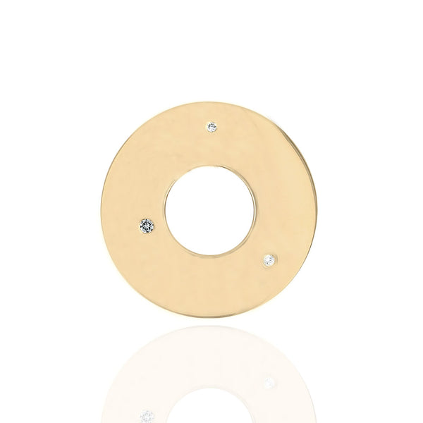 Diamond Open Disc Pendant in Yellow Gold