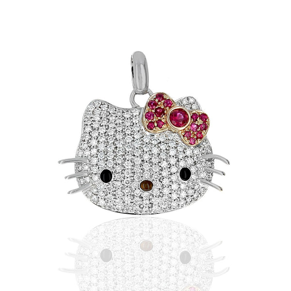 Kimora Lee Simmons Miss Kitty Diamond Pave Pendant in White Gold