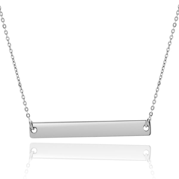 14 Karat White Gold Horizontal Bar Necklace