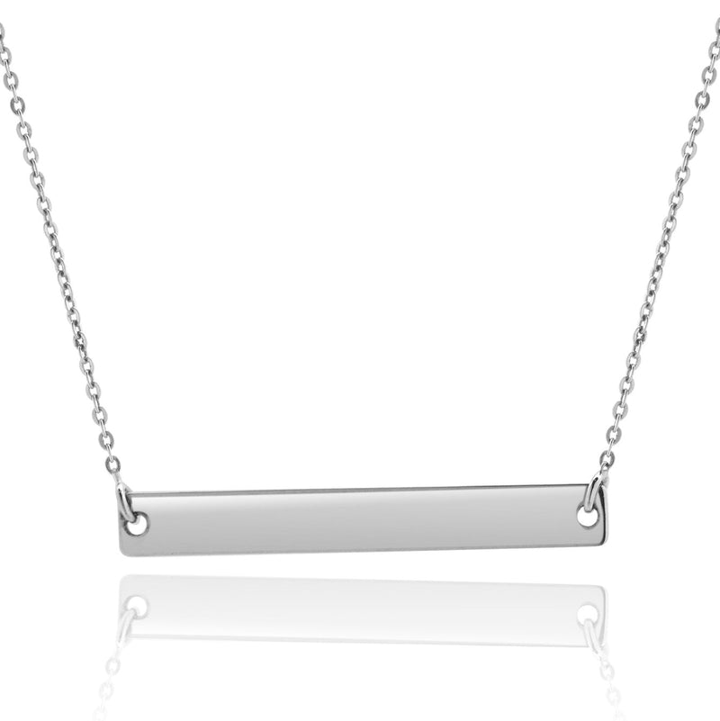 14 Karat White Gold Horizontal Bar Necklace