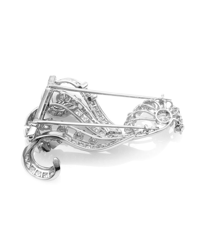 Mid-Century Diamond Halley's Comet Platinum Brooch