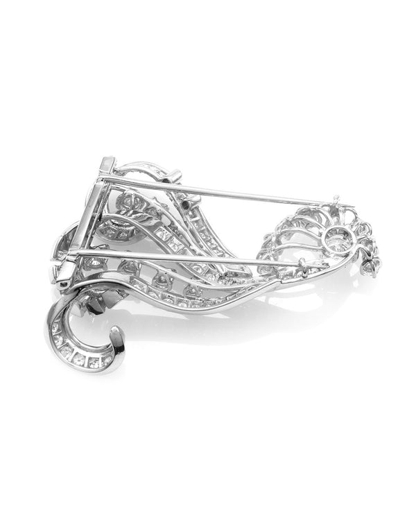 Mid-Century Diamond Halley's Comet Platinum Brooch