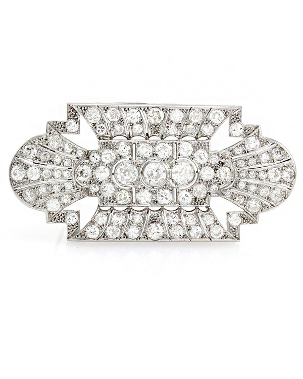 Antique Edwardian Diamond Brooch in Platinum