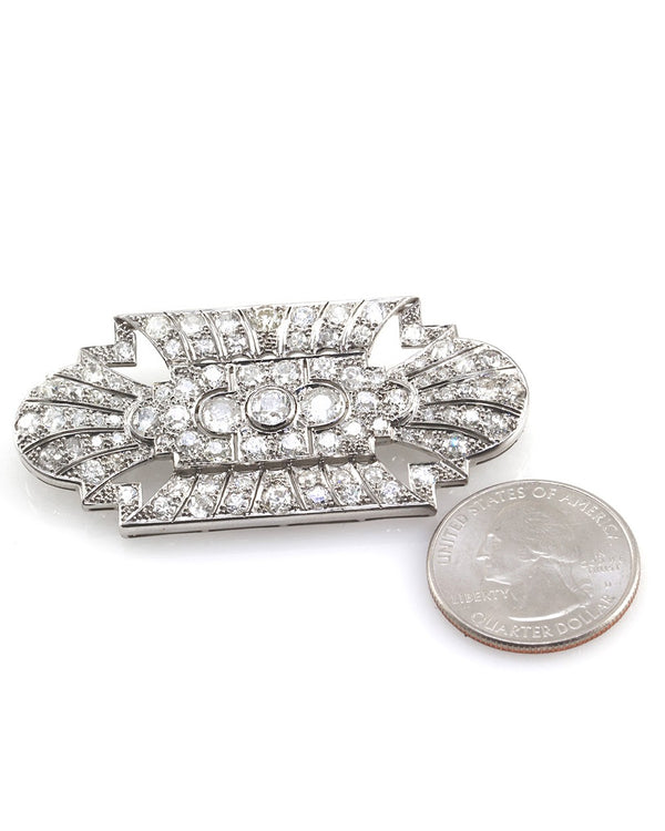 Antique Edwardian Diamond Brooch in Platinum