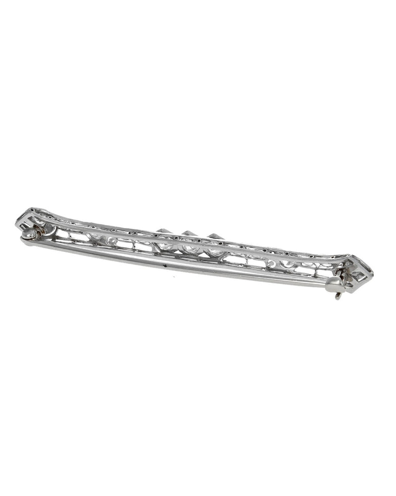 European Diamond Bar Pin in Platinum