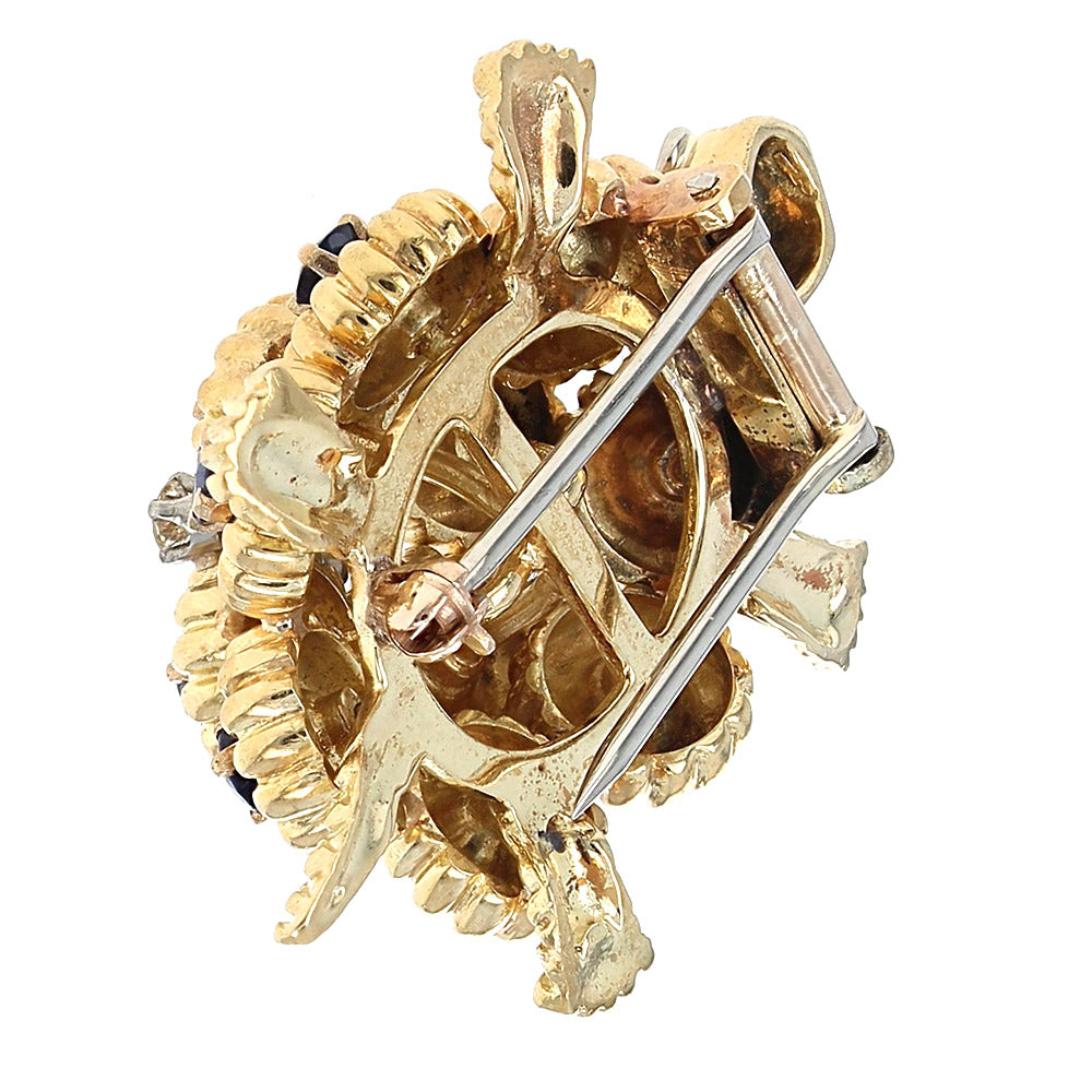Tiffany & Co. Vintage Sapphire and Diamond Turtle Brooch