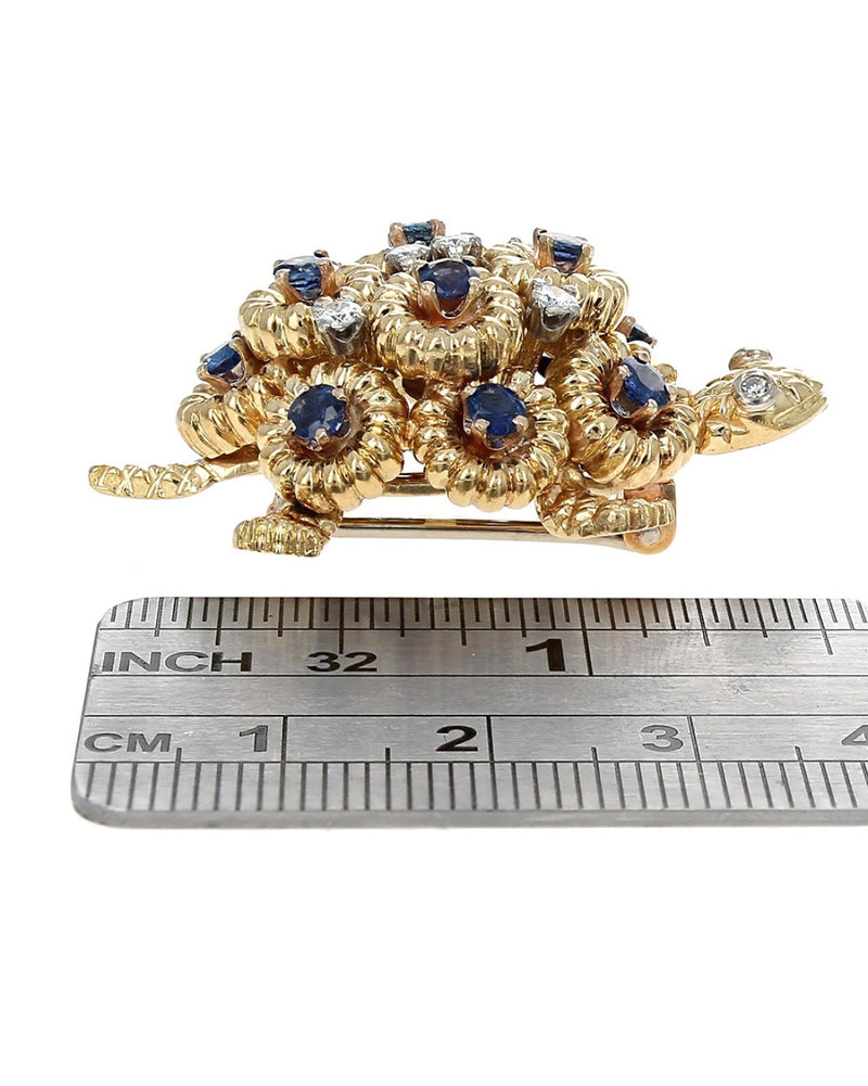 Tiffany & Co. Vintage Sapphire and Diamond Turtle Brooch