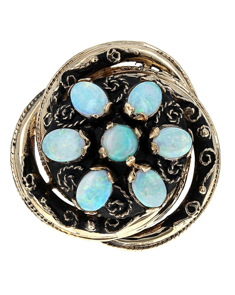 Ethiopian Opal Scroll Accent Pin