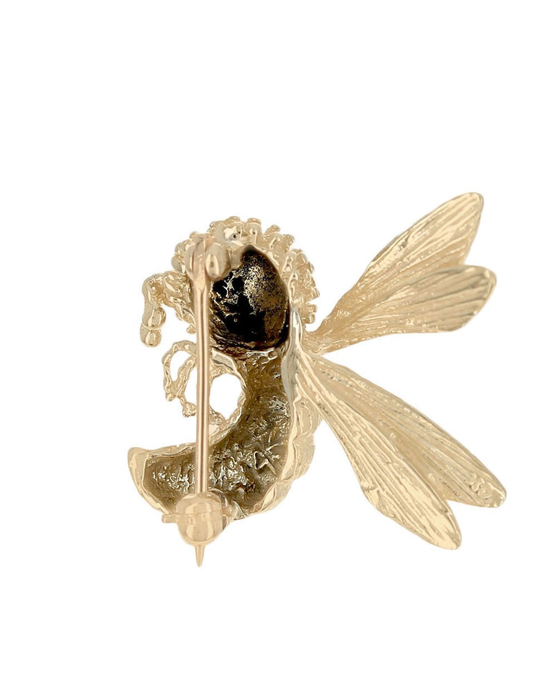 Ruby Hornet Pin in Yellow Gold