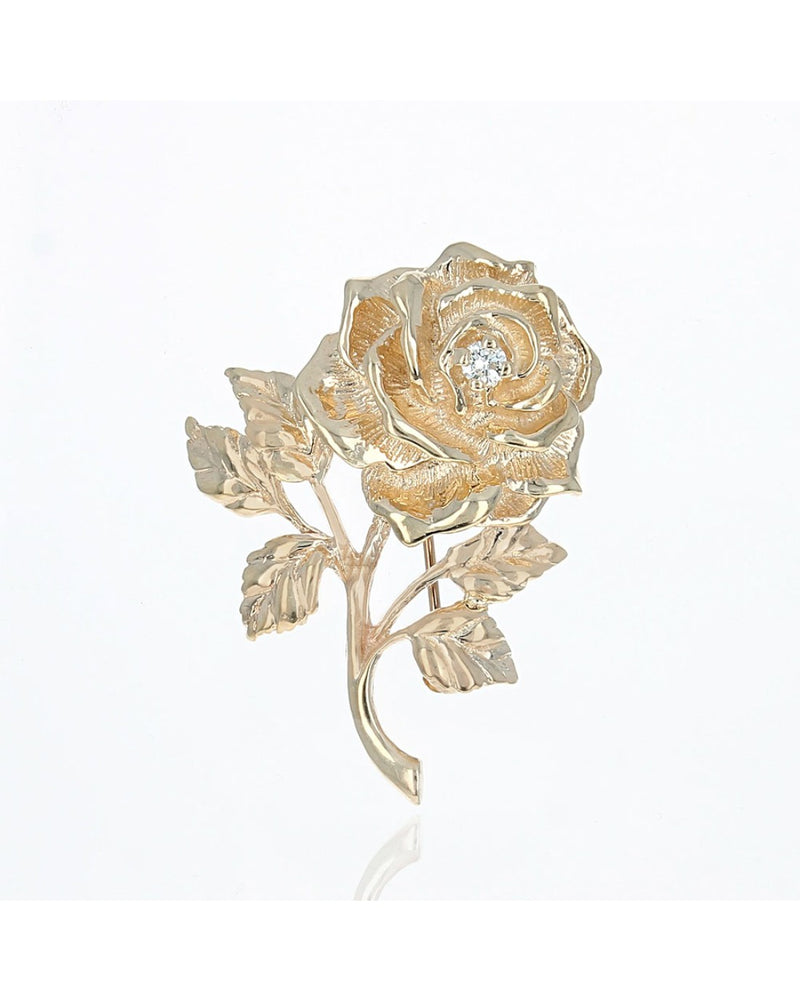 Tiffany & Co. Rose Pin with Diamond Accent